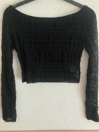 Top Transparente Negro Shein Talla S