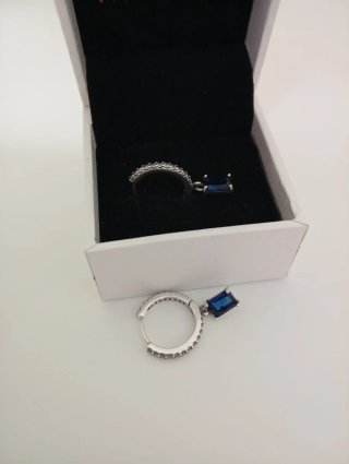 Pendientes de Aro Pandora con Piedra Azul