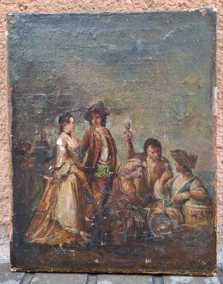 Cuadro Antiguo Personajes Centroeuropeos