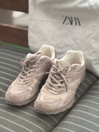 Zapatillas Zara Estilo Retro Beige T38