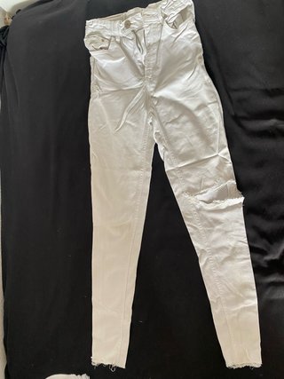 Pantalones Vaqueros Blancos Rotos