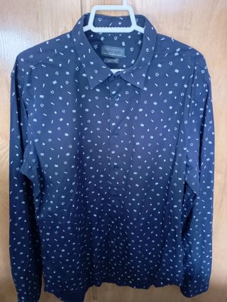 Camisa Zara Azul Marino Estampada