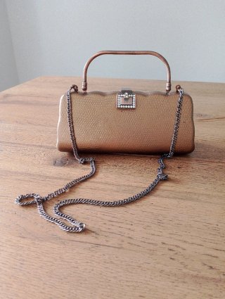Bolso Clutch de Fiesta Rígido Bronce