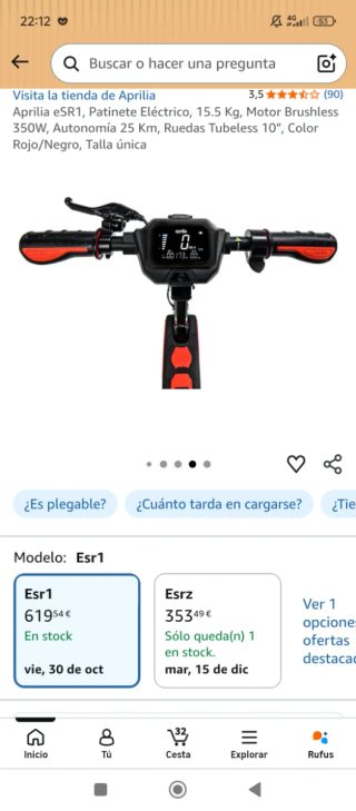 Patinete Eléctrico Aprilia eSR1