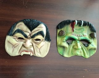 Lote de 2 Máscaras Drácula-Frankenstein