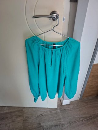 Blusa Mango Verde Azulado Talla M