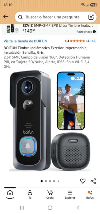 Timbre Inalámbrico BOIFUN Exterior