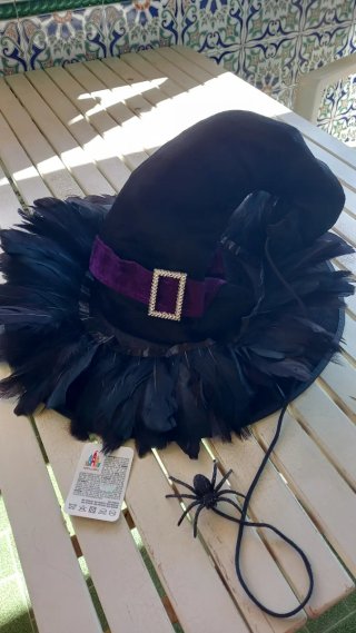 Sombrero de Bruja con Plumas
