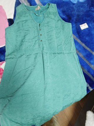 Vestido sin mangas verde azulado XS