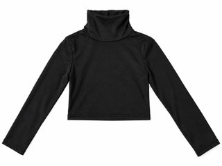Top Negro Manga Larga Cuello Alto