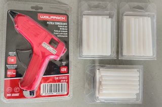 Pistola cola termofusible + recambio cola