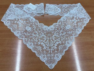 Peinador de Fallera Tul de Algodón Bordado Blanco