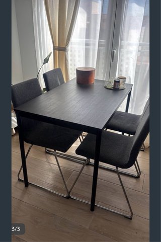 4 Sillas IKEA LILLANÄS Gris Oscuro