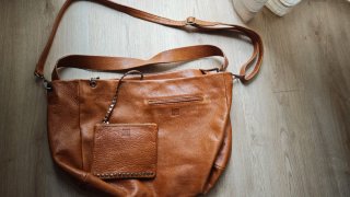 Bolso BIBA de piel color teja
