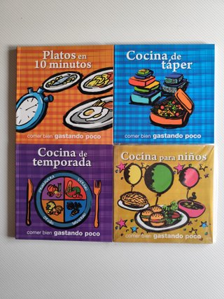 Lote 4 libros "Comer bien, gastando poco", nuevos