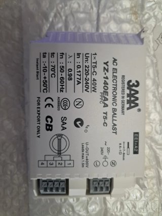 Balastro Electrónico 3AAA YZ-140EAA T5-C 40W
