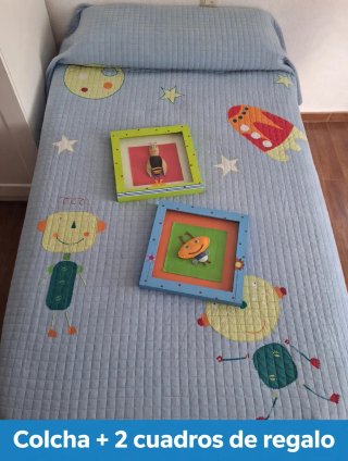 Colcha Infantil 105cm + 2 Cuadros