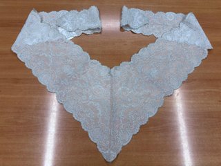 Peinador de Fallera Muselina Blanca Bordado Plata