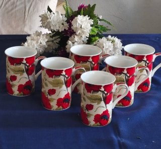 SET DE 6 TAZONES PORCELANA INGLESA