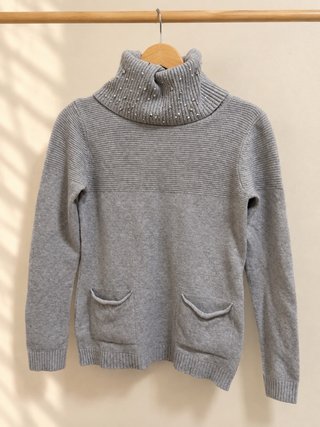 Jersey Gris de Cuello Alto Talla S