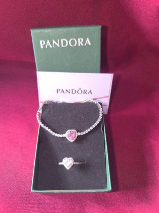 Set Pulsera y Anillo Corazón Inspiración Pandora