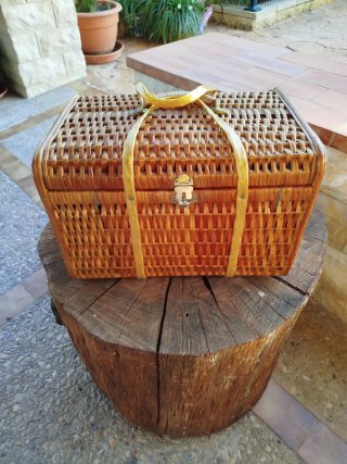 Cesta Maletín de Mimbre Vintage