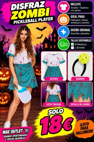 Disfraz Zombie Pickleball Player
