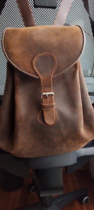 Mochila de Piel Marrón artesanal fabricado a mano