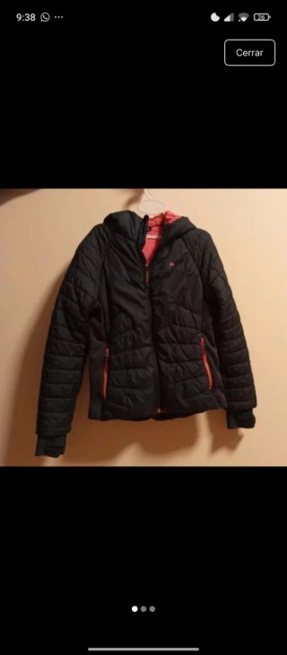 Abrigo Quechua niña negro y rosa