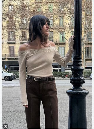 Blusa Zara Beige Talla M