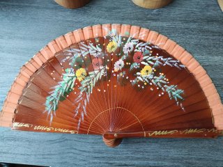 Abanico Antiguo Pintado a Mano
