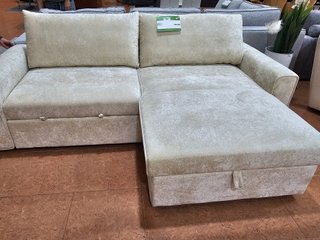 Sofá Cama Chaiselongue con Arcón Beige