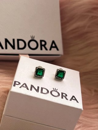 Pendientes Pandora Halo Verde
