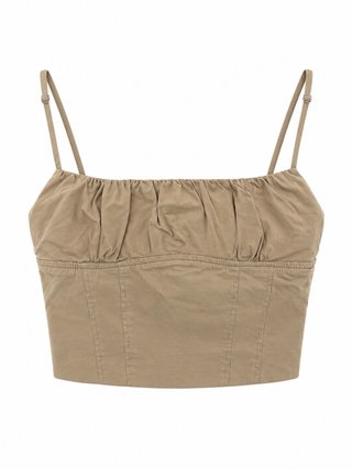 Crop top estilo corsé Zara beige
