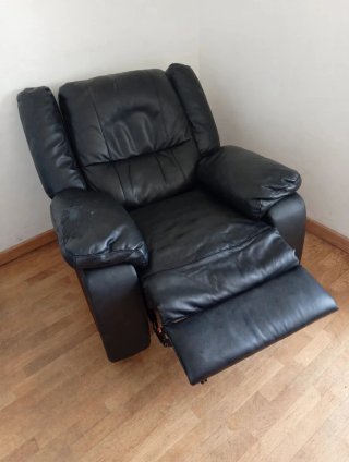 Sofá Reclinable de Piel Negro
