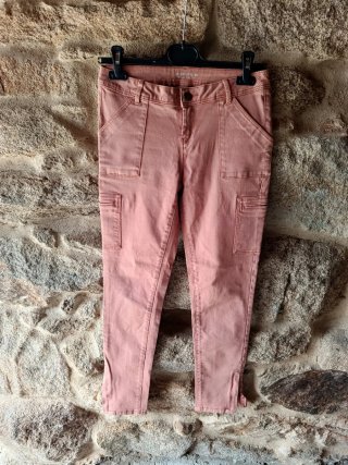 Pantalón Cargo Skinny Rosa Talla 36