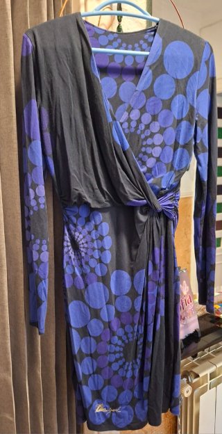 Vestido Desigual Negro y Azul