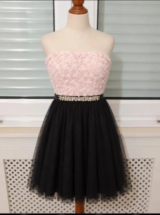 Vestido de fiesta corto bicolor