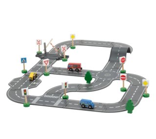 Set de Carreteras y Coches de Madera
