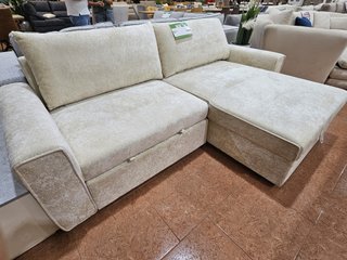 Sofá Cama Chaiselongue con Arcón Beige