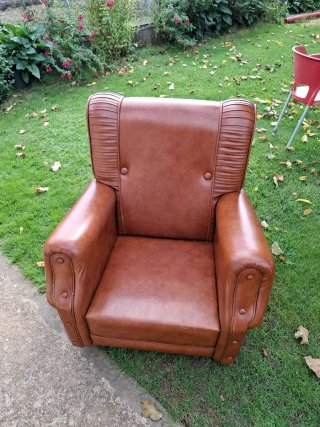 Sillón Marrón de Piel Sintética