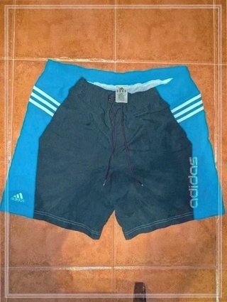 Pantalón Corto Deportivo Adidas Vintage Azul y...