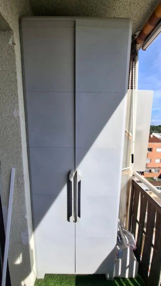 Armario Modular Exterior de Resina Gris y Negro