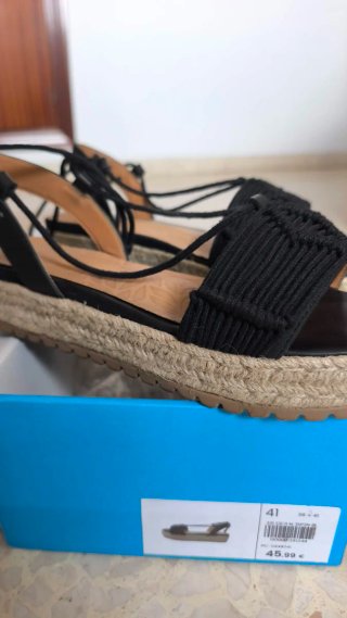 Sandalias Plataforma Mustang Negras