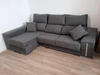 SOFA CHAISE LONGUE GRIS OSCURO