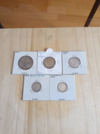 Lote de 5 Monedas de Plata