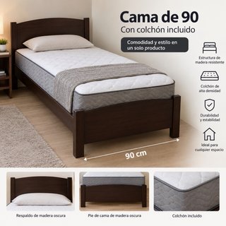 Cama de 90 cm con Colchón