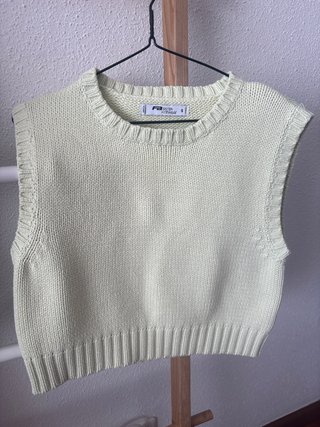 Chaleco de punto Sister Knitwear verde pastel