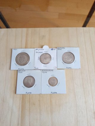 Lote de 5 Monedas de Plata