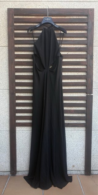 Vestido Largo Zara Cut Out Negro